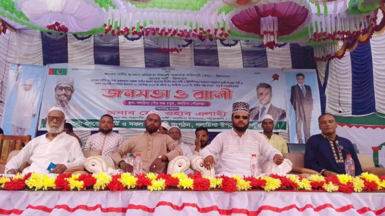 Mostafa Amir Faisal's virtual speech at Zaker Party's public meeting in Galachipa.