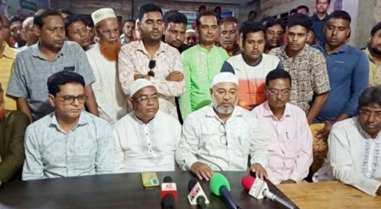 Press conference held in support of popular grassroots leader Dr. Tipu, nomination aspirant for BNP in Naogaon's Manda-4 constituency.